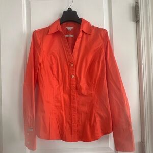 Calvin Klein Orange Long Sleeve Fitted Button Down